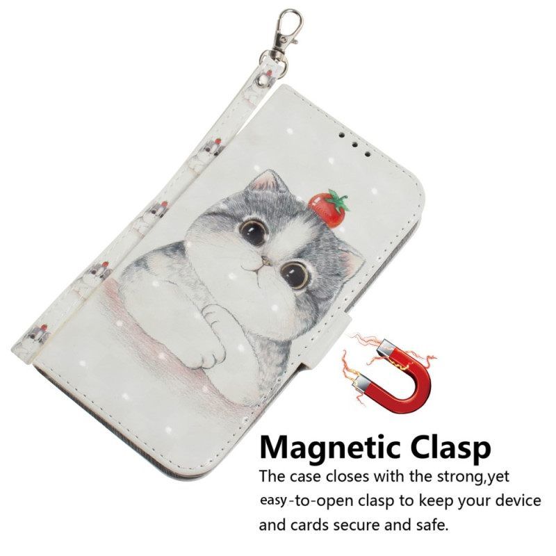 Θήκη Flip Honor Magic 5 Lite με κορδονι Πρωτότυπο Thong Cat